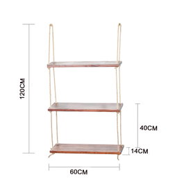 Hanah Home Raf236 Estantería de Pared Moderna Rústica Madera Abeto Nogal 60x120x14 cm